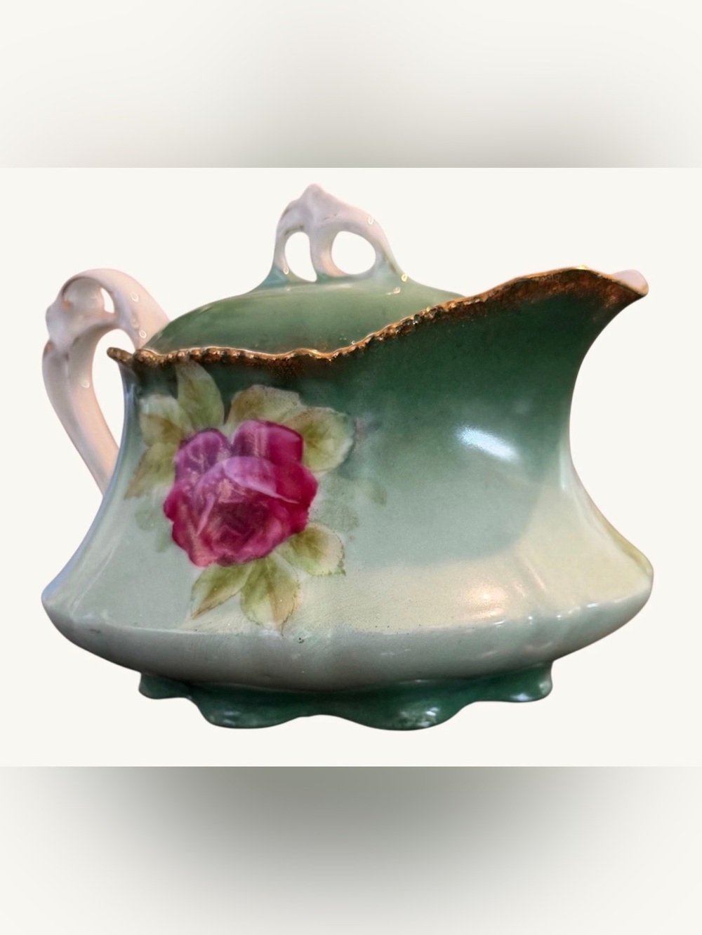 Creamer Hand Painted Porcelain Roses Ornate Vintage - Picture 3 of 6